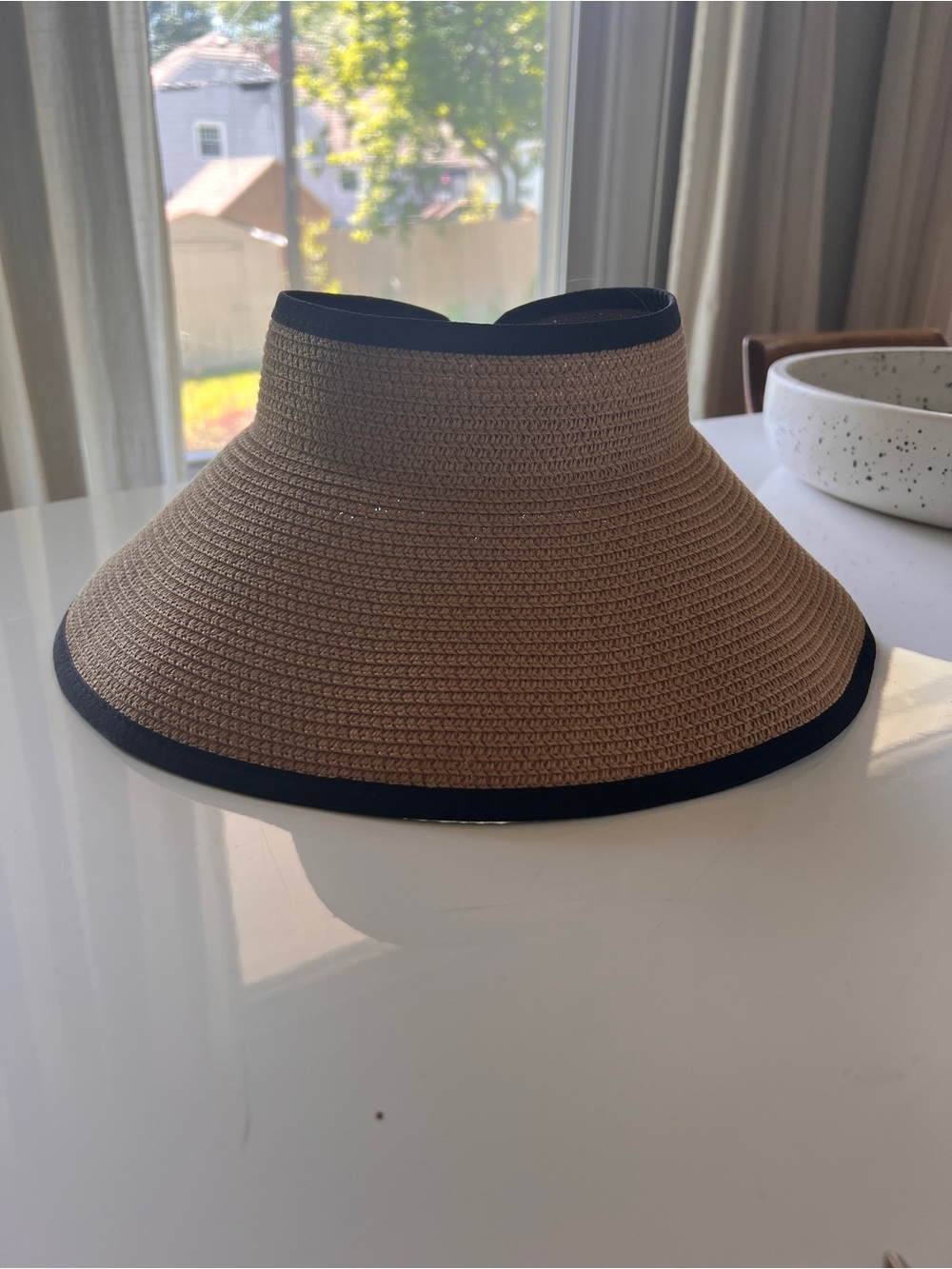 Packable Straw Visor with Black Trim - Picture 3 of 6